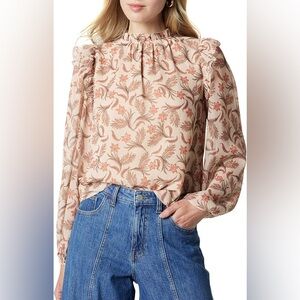 The Drop Womens Feme Romantic Ruffle Shoulder Blouse Sz L - NWT